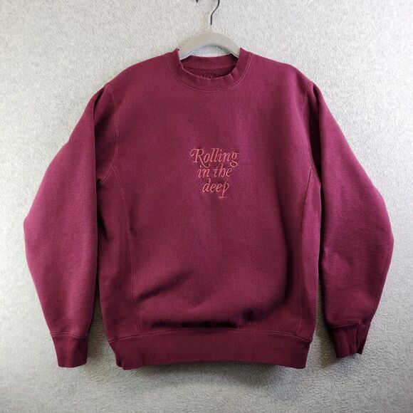 Adele Sweatshirt Womens M Purple Rolling In The Deep Fleece Heavyweight Pullover - Picture 13 of 13